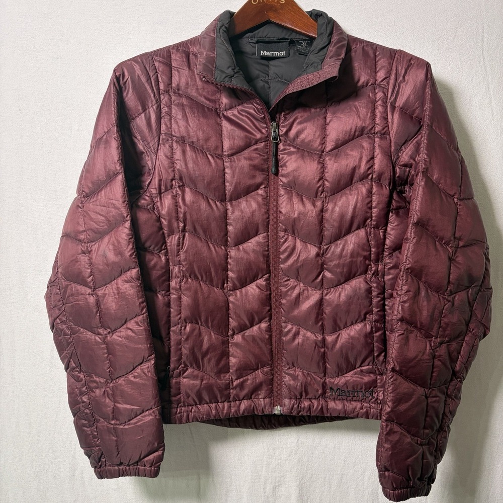 Marmot Jacket Womens XS Purple‎ Puffer Full Zip Lightweight 90% Down Thermal